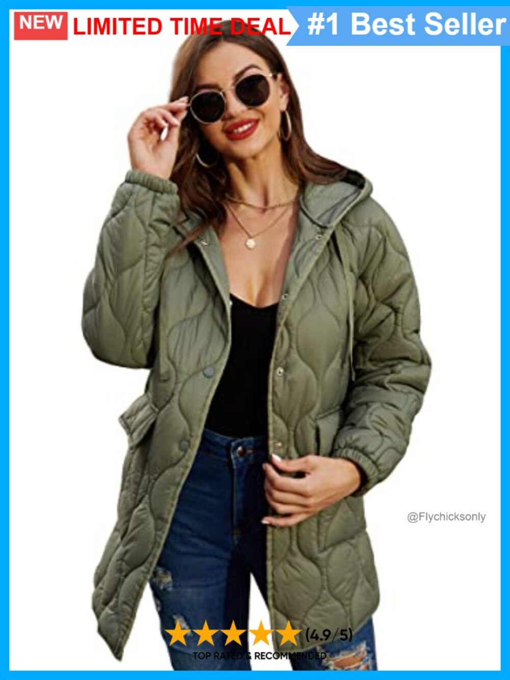 Quilted Puffer Jacket Hooded Lightweight Packable Diamond Plaid